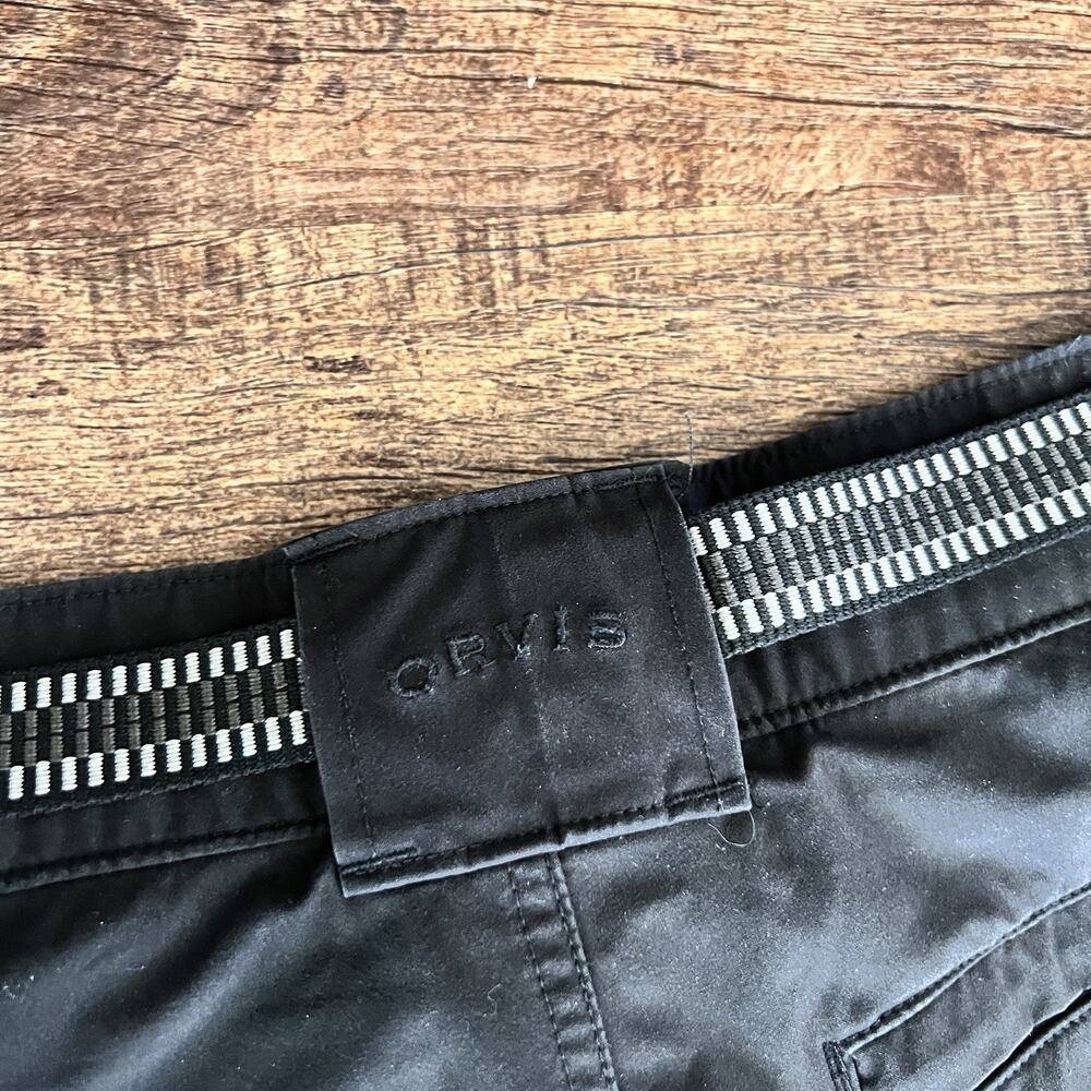 Orvis Mens Black 4 way Stretch Cargo Short with Belt Sz 36 - Picture 3 of 6